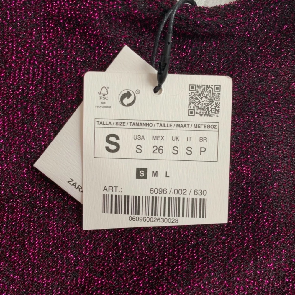 NWT ZARA Knit Shimmer Metallic Thread Bodysuit - Picture 8 of 8